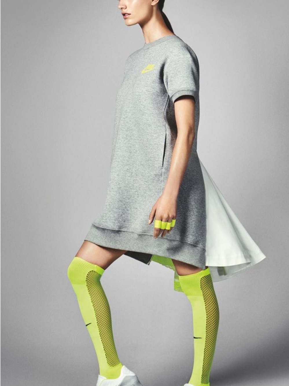 NikeLab Sacai Tech Fleece Sweatshirt Tennis Wedding Dress Bustle Sz M